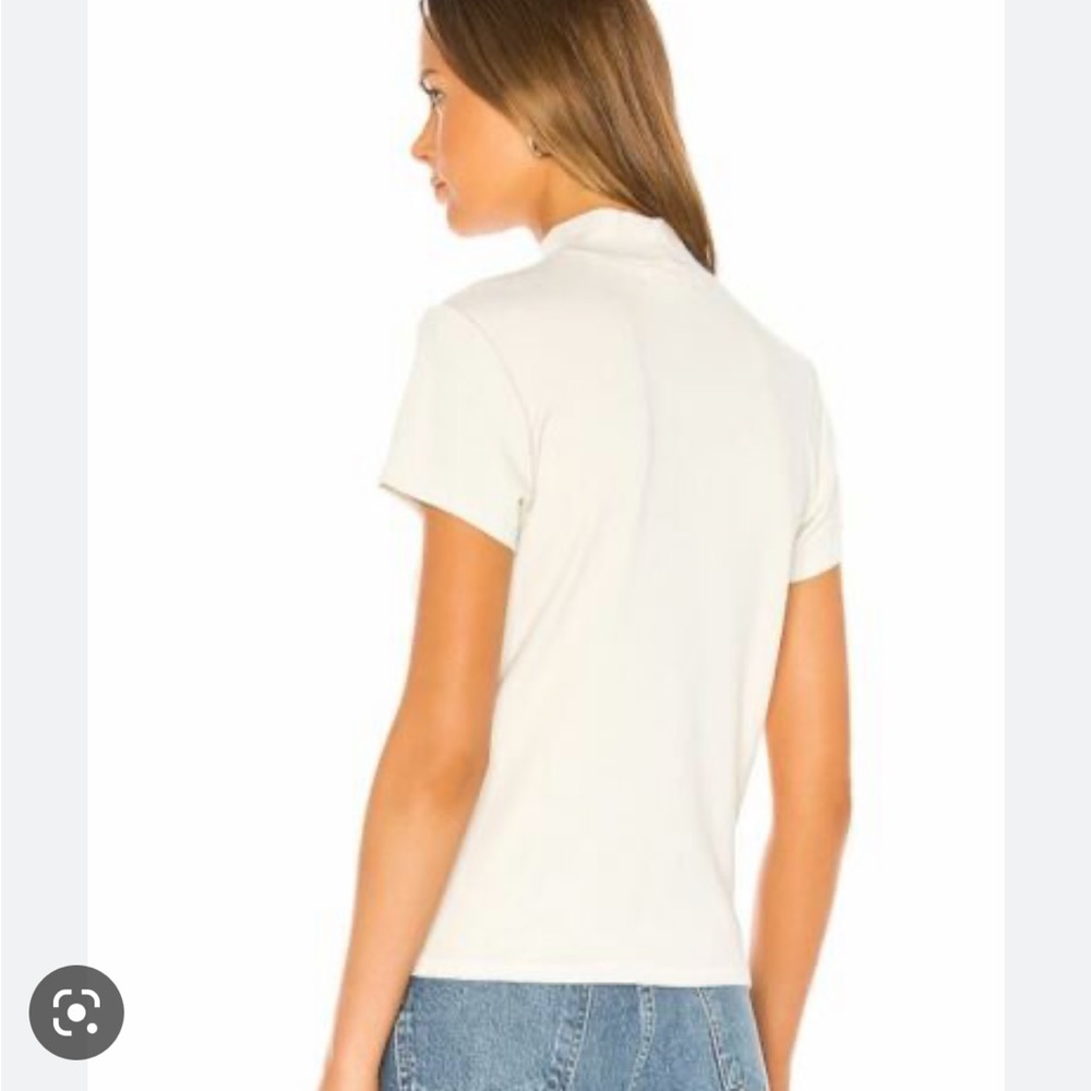 Agolde mockneck short sleeve rib tee